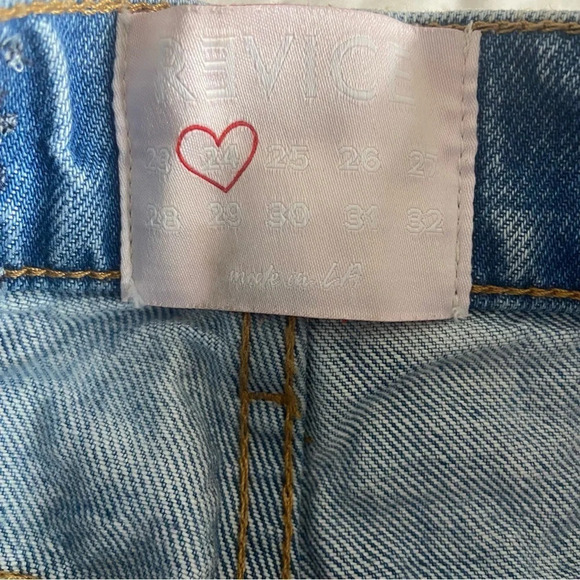 Revice Denim Jean Shorts Sz 24 Distressed Button Fly High Waist - Picture 11 of 11